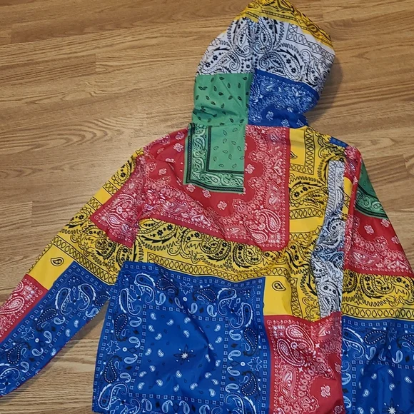 New Bleecker and Mercer Bandanna Patchwork lined windbreaker size S - Picture 7 of 7